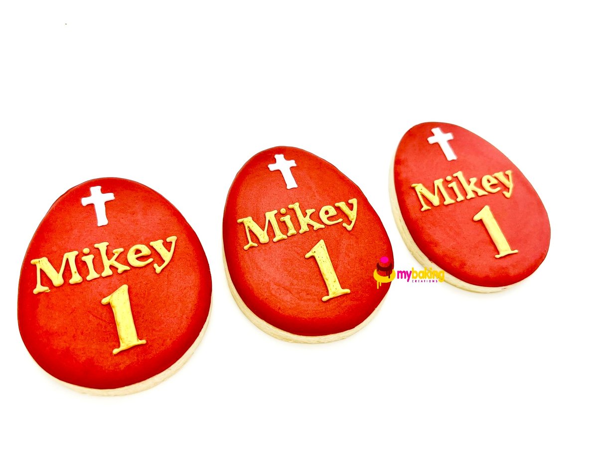Red egg Mickey themed cookies